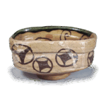 织部七宝纹沓茶碗