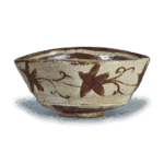 织部唐草纹沓茶碗