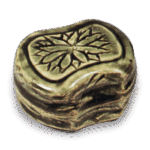 织部菊纹分铜形香合