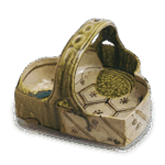 织部龟甲纹州浜形手鉢