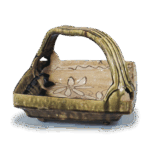 织部花唐草纹四方手鉢