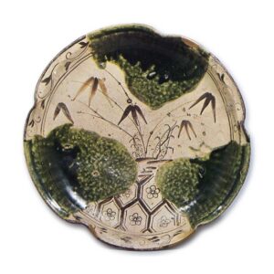 织部竹纹瓜子造型大盘