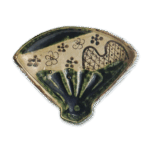 织部梅花散纹扇向付