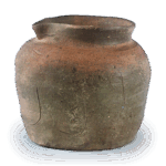 备前刻文片口壶