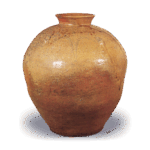 丹波 秋草纹四耳壶