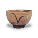 绘唐津草纹茶碗