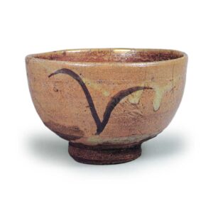 绘唐津草纹茶碗