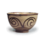 绘唐津屈轮纹茶碗