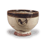 绘唐津鹤丸纹茶碗