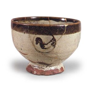 绘唐津鹤丸纹茶碗