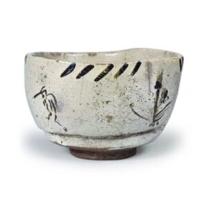 绘唐津芦鹭纹茶碗