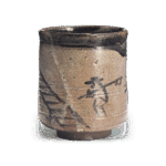 绘唐津钓鱼人物纹筒形茶碗