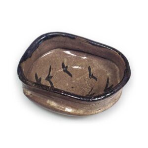 绘唐津飞鸟纹沓形茶碗