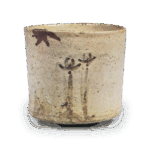 绘唐津草花纹茶碗