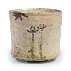 绘唐津草花纹茶碗