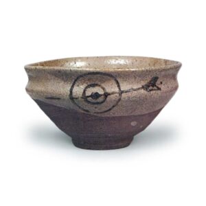 绘唐津矢文天目形茶碗