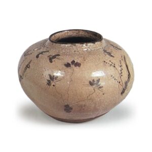 绘唐津水草飞鸟纹壶