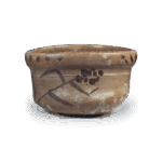 绘唐津草纹沓形茶碗