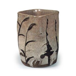 绘唐津芒纹四方筒向付