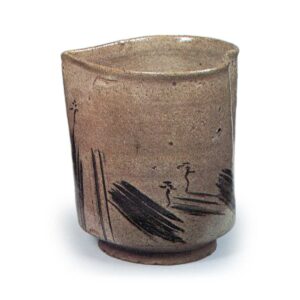 绘唐津山水纹桃形筒向付