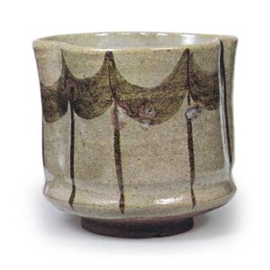 绘唐津网干纹三叶形筒向付