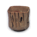 绘唐津芒纹四方向付