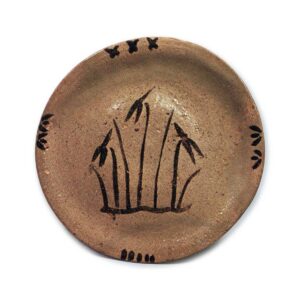 绘唐津水草纹盘