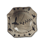 绘唐津水草纹四方向付