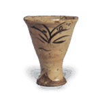 绘唐津草花纹猪口