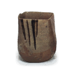 绘唐津草花纹四方猪口