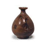 绘唐津竹纹德利