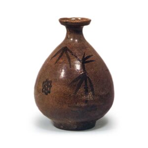 绘唐津竹纹德利