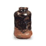 黑唐津茶入 铭唐土