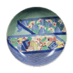 青瓷彩绘桃宝尽纹盘 七寸盘