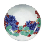 色锅岛彩绘水草纹七寸盘