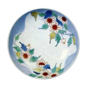 色锅岛彩绘铁线莲纹五寸盘