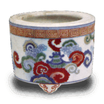 色绘锅岛彩绘云堂纹香炉