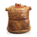 备前耳付水指 铭 龙田川