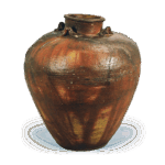 备前绯襷四耳茶壶