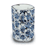 蓝釉松岛染付花衔纹猪口