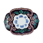 色锅岛彩绘唐花纹盘
