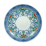 锅岛色绘唐草纹盘