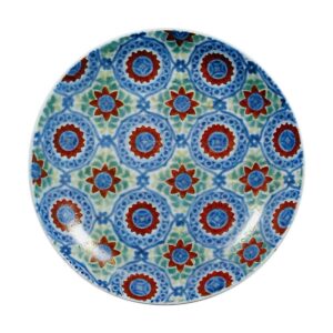 锅岛色绘更纱纹盘