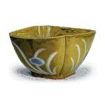 铁釉染付草花纹深碗