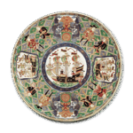 色绘五般船纹陀螺形大碗