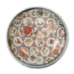 色绘笼目丸文陀螺形碗