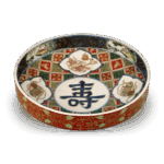 色绘寿字陀螺形盆