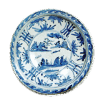青花山水纹大碗
