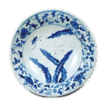 青花草蝶纹大碗