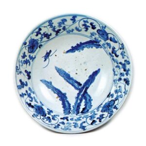 青花草蝶纹大碗
